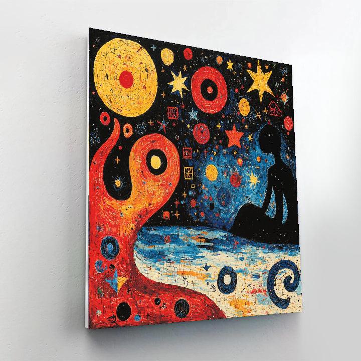 Joan Miró Inspired Galactic Curiosity  Paint By Numbers Art