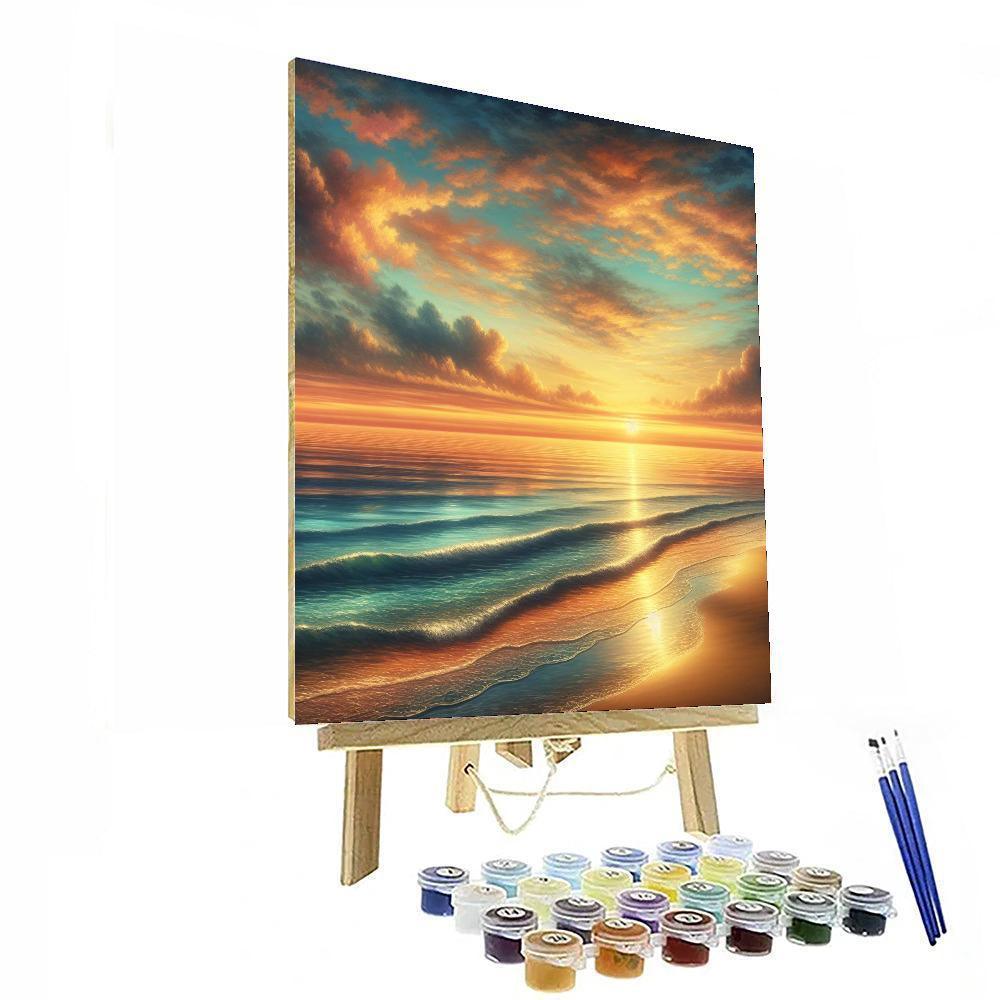 Serene Beachfront Sunrise Painting By Numbers Kit