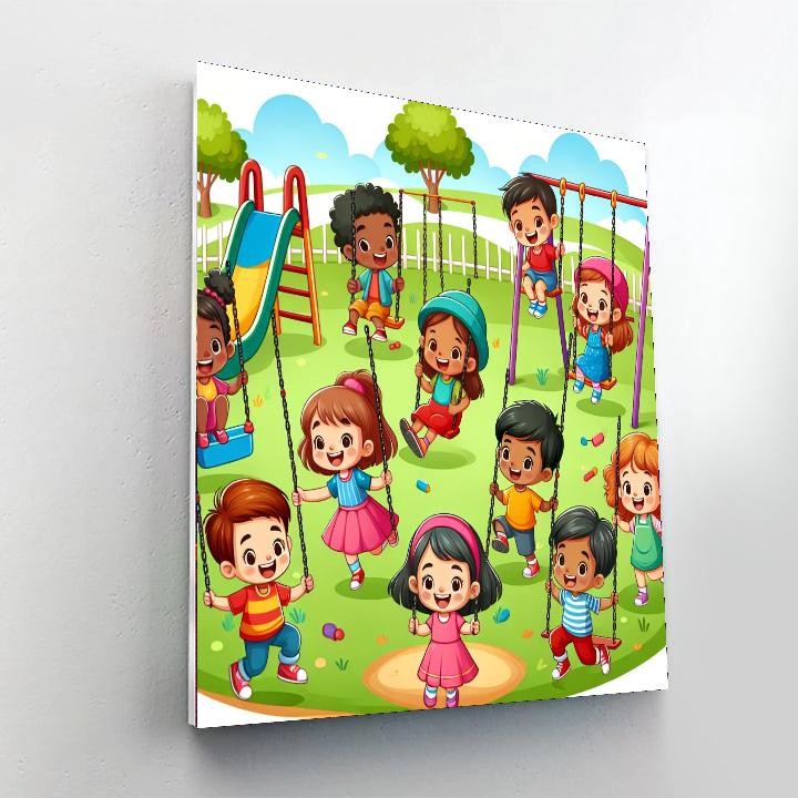 Giggle In The Playground Paint By Numbers Art