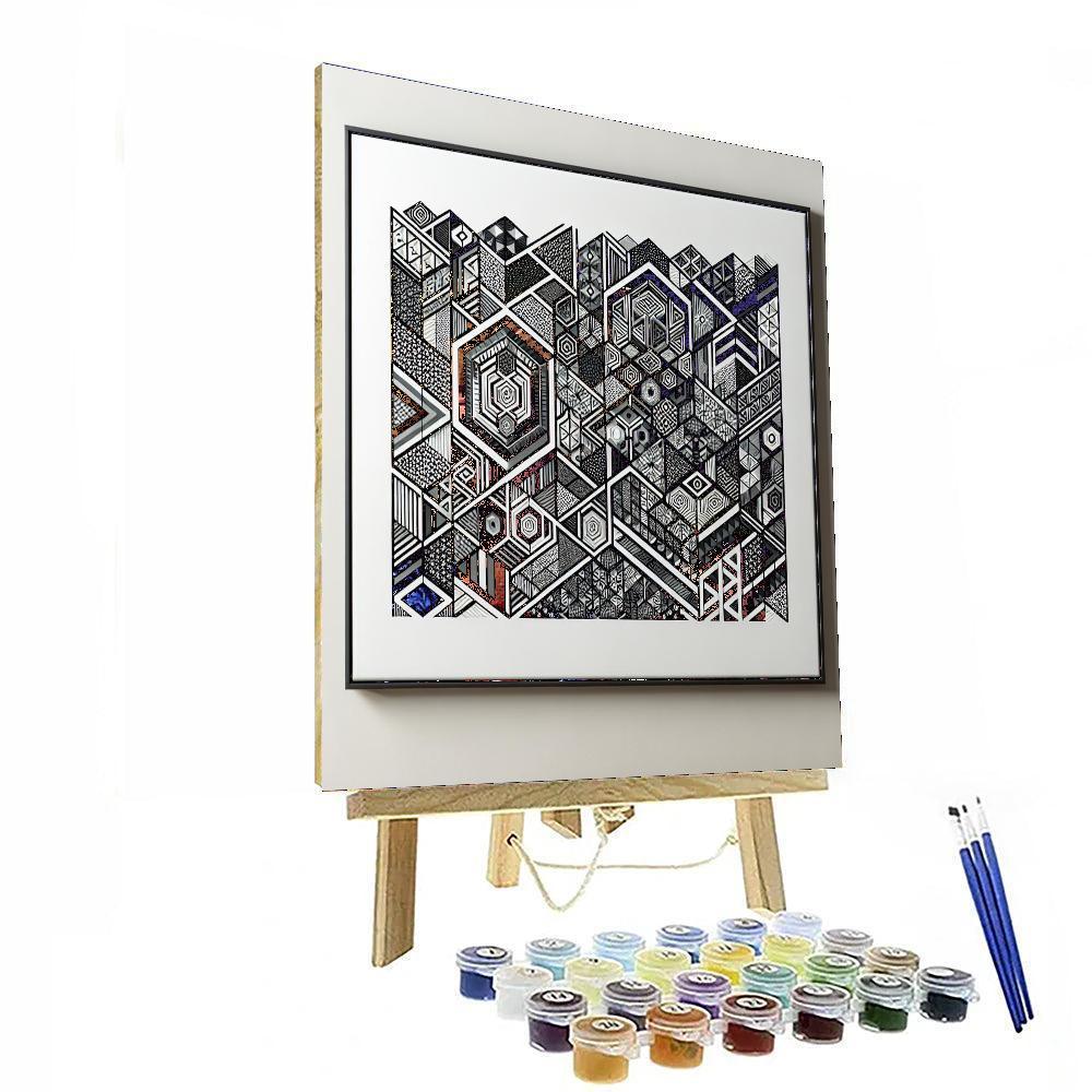 Monochrome Mosaic Wall Art Paint By Number
