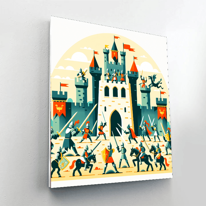 Fantasy Castle Siege Painting By Numbers Kit