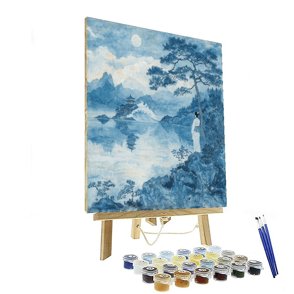 Hokusai Inspired Zen Reflections  Paint By Color