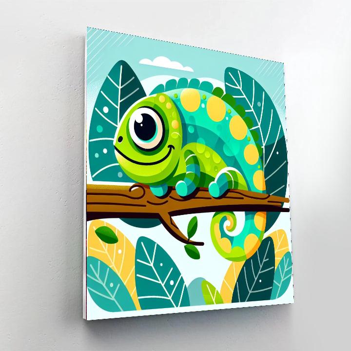Witty Chameleon Paint By Number
