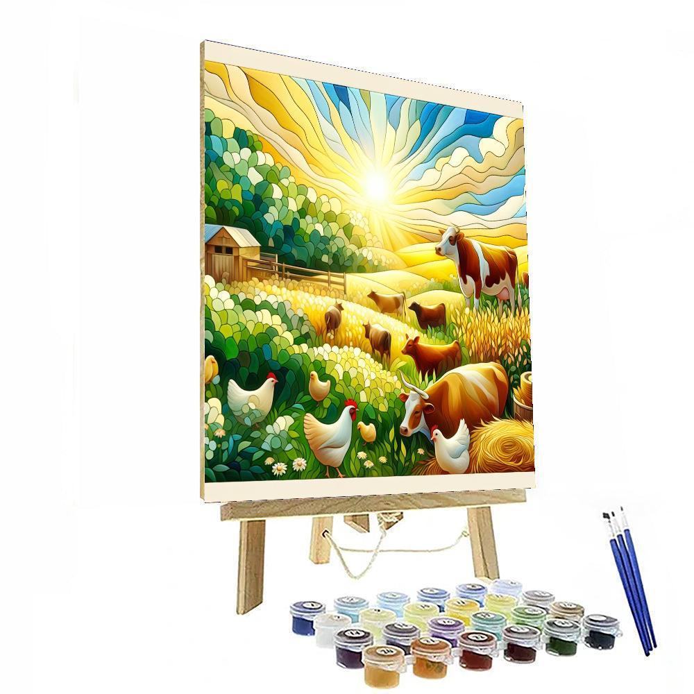 Bright Day At The Farm Paint By Color