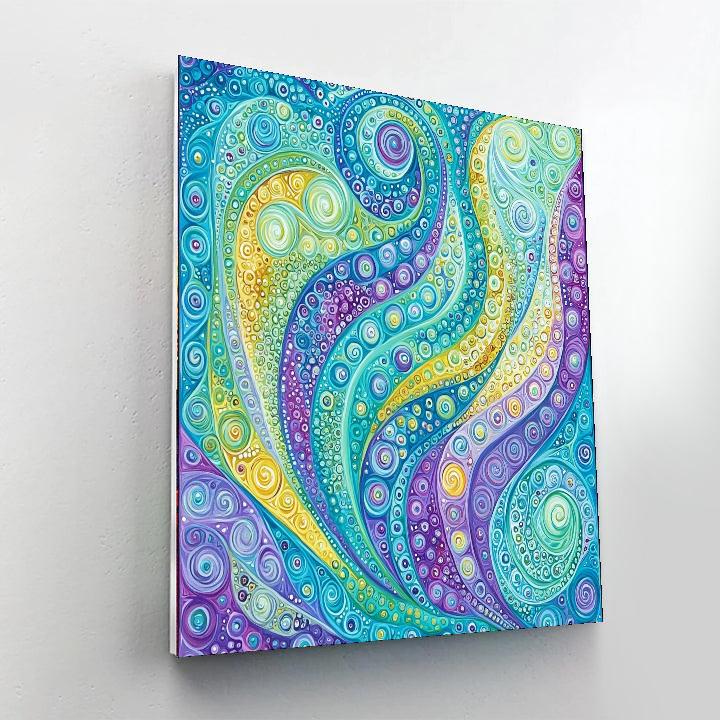 Georges Seurat Inspired Fractal Dreamscape  Number Painting