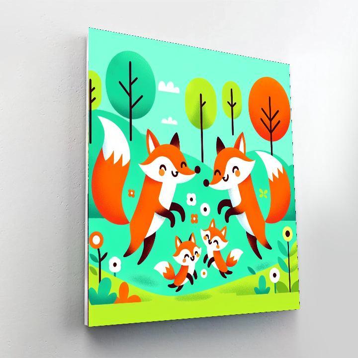 Fantastic Fox Family Painting Number Kit