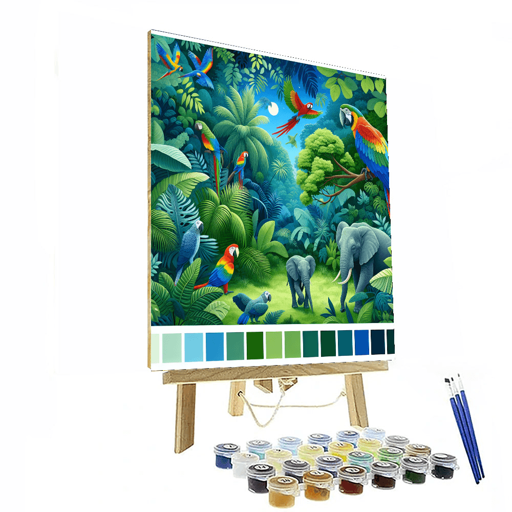 Fanciful Jungle Safari Number Painting