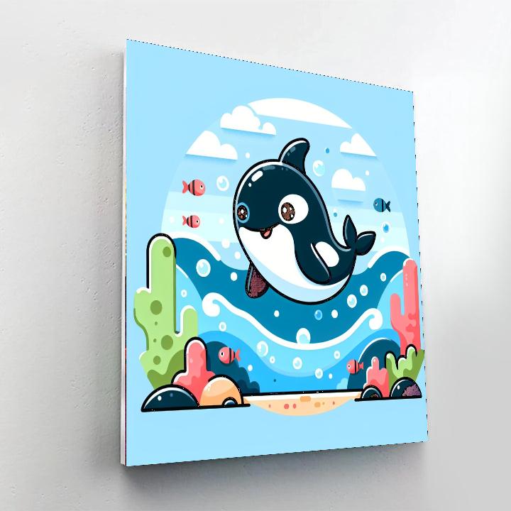 Friendly Orca's Ocean Swim Numbered Painting Kits