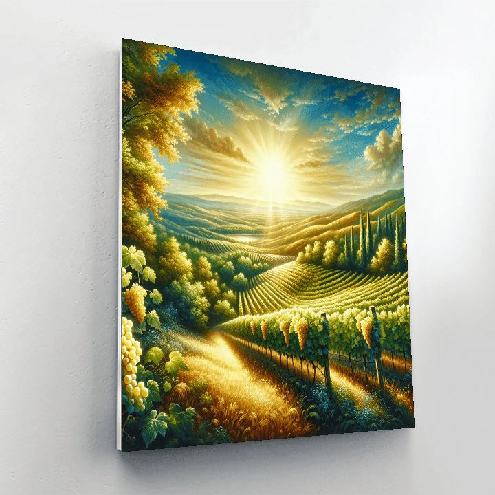 Golden Vineyard Vista Number Painting