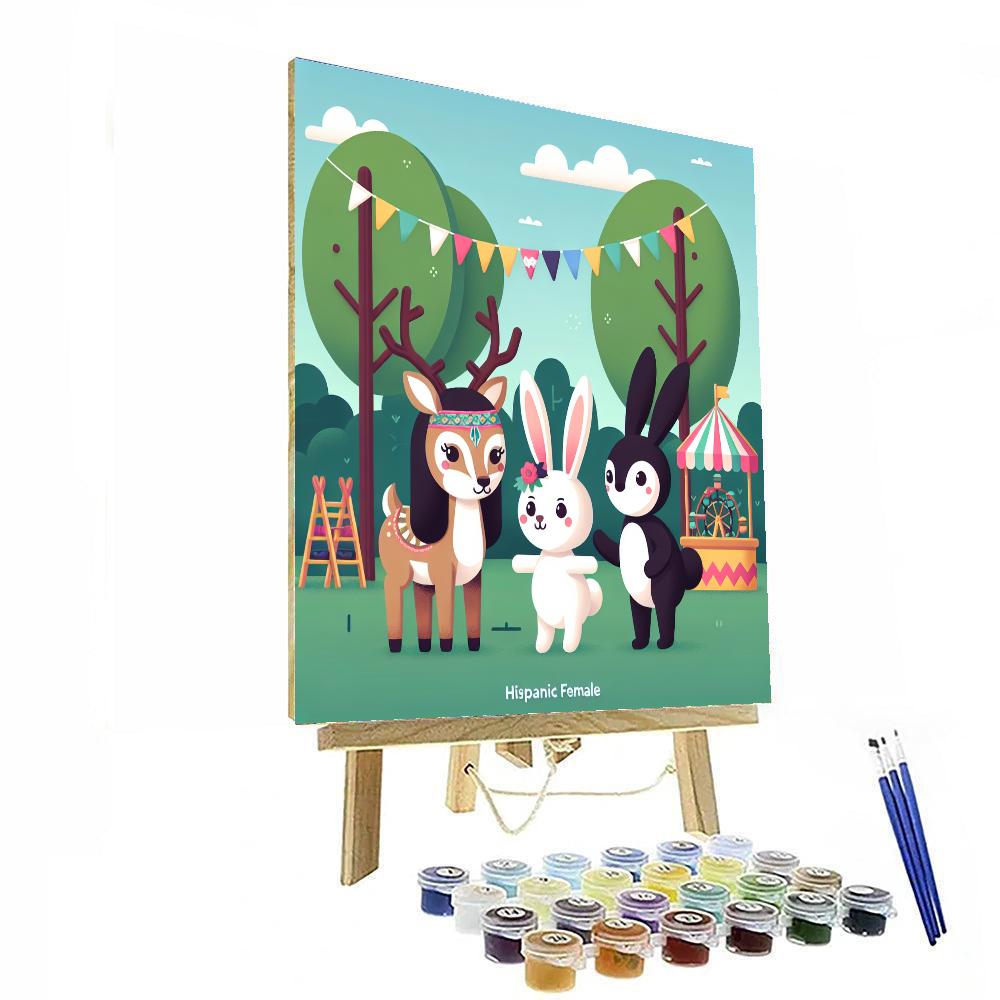 Woodland Creature Carnival Painting Number Kit