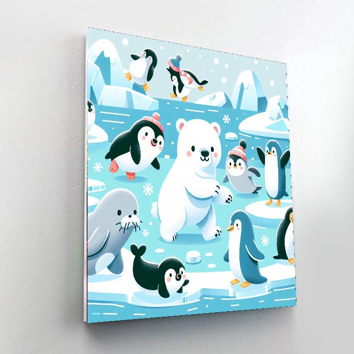 Artic Animal Friends Number Painting