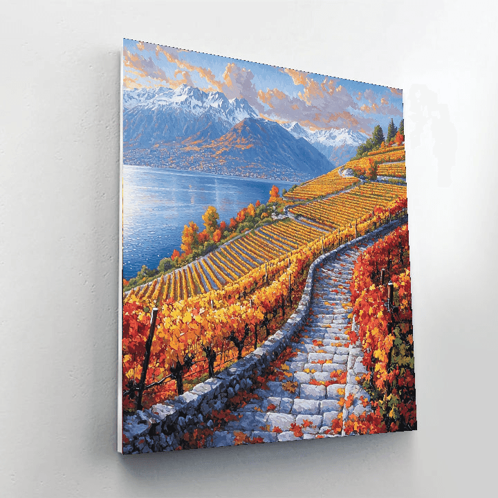 Lavaux Vineyards - Switzerland Numbered Painting Kits