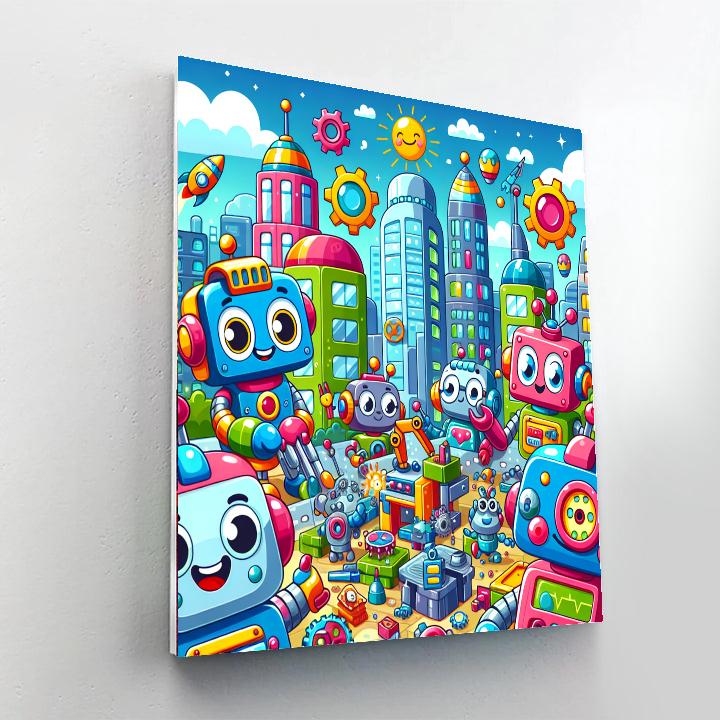 The Adventures Of Robot Friends Paint By Numbers Kits