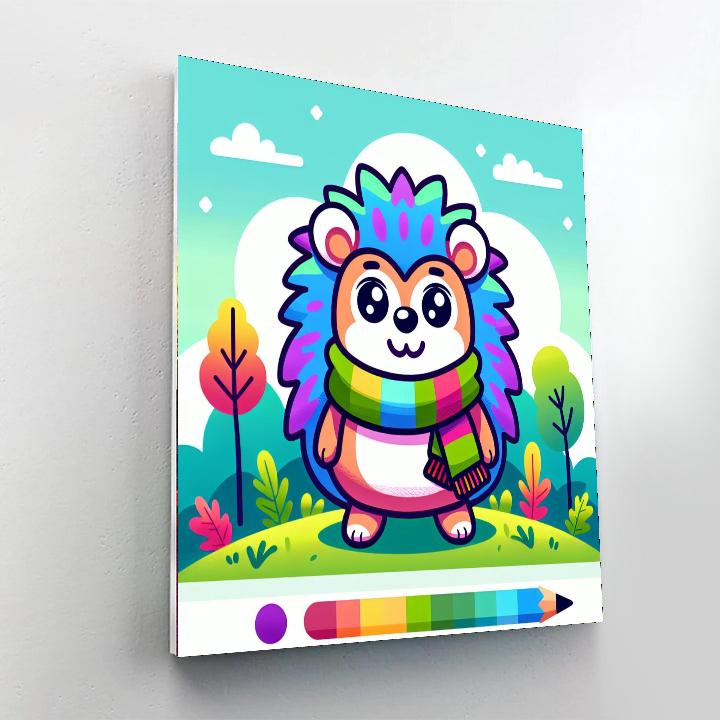 Funky Hedgehog Paint By Numbers Art