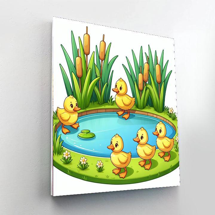 Waddling Ducks Paint By Numbers Art