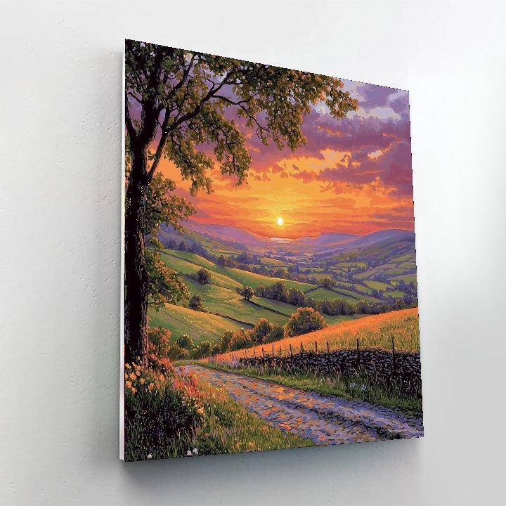 John Constable Inspired Rustic Countryside At Dusk  Paint By Number