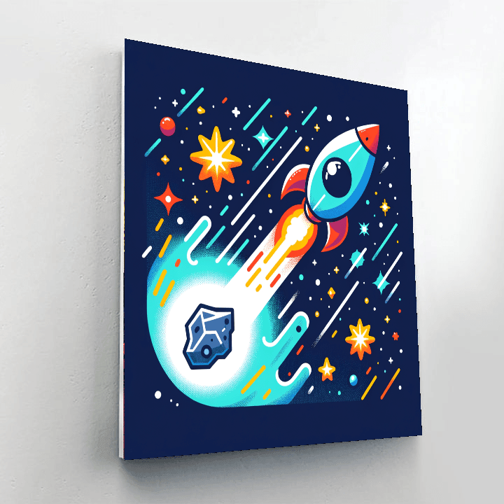 Cosmic Comet Chase Paint By Numbers