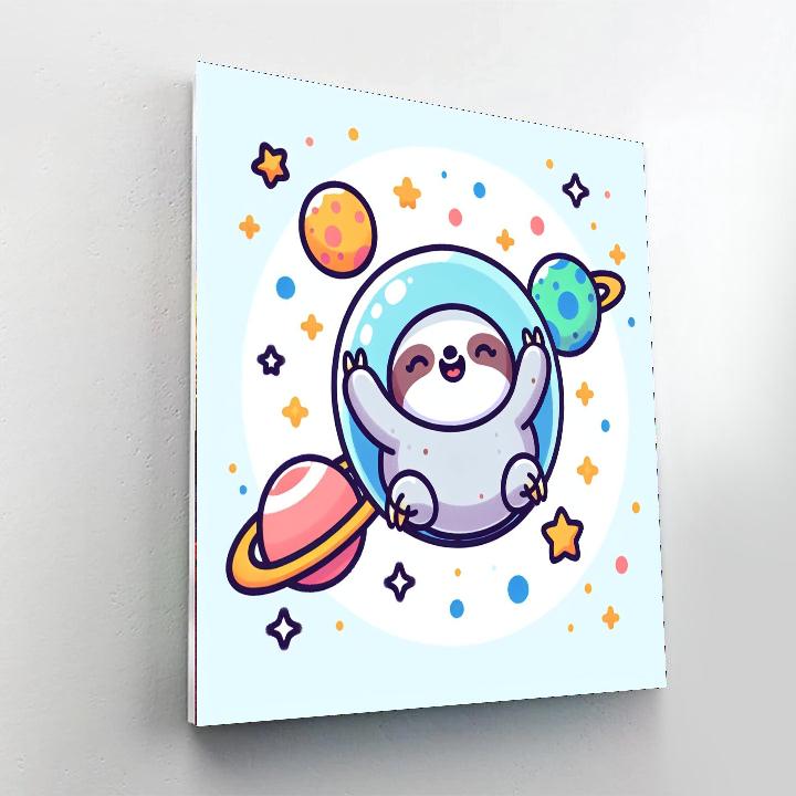 Space Sloth Expedition Number Painting