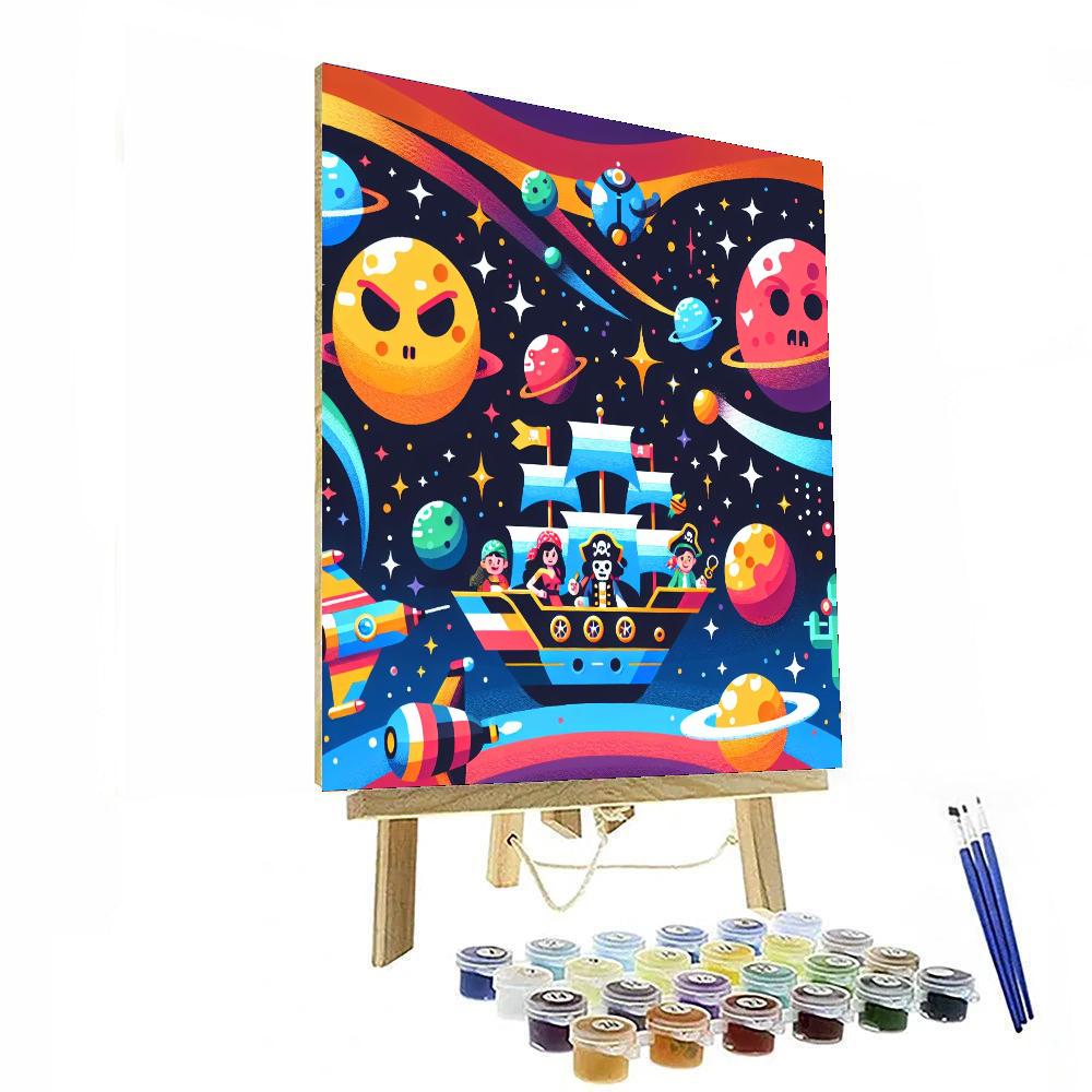 Space Pirate Treasure Hunt DIY Paint By Numbers