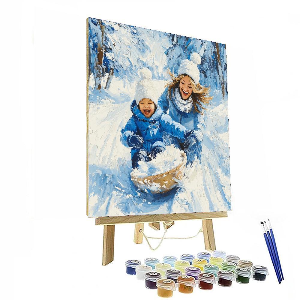 Mommy And Me In The Snow Paint By Number