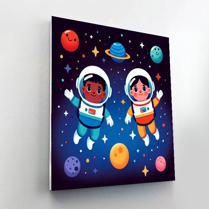 Space Adventure With Astronauts Painting By Numbers Kit