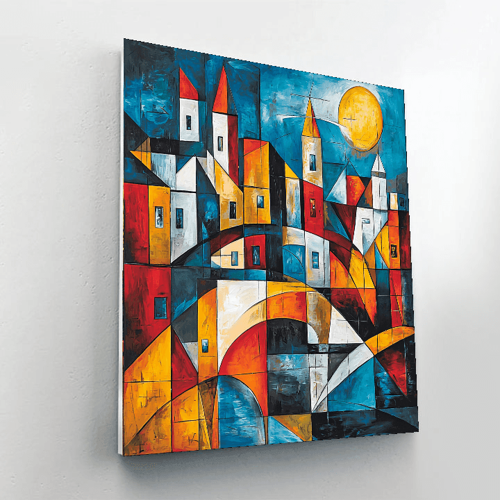 Pablo Picasso Inspired Cubist City Lights  Paint By Color