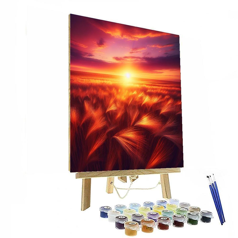 Radiant Sunset Fields DIY Paint By Numbers