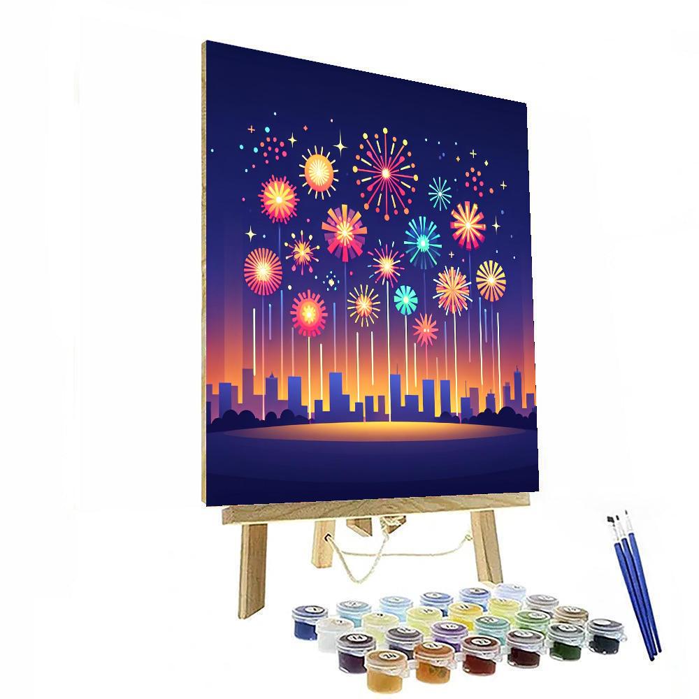 Dazzling Fireworks Festival Paint By Numbers Art