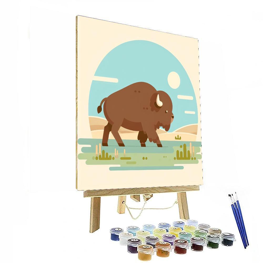 Blissful Bison Stroll Paint By Color
