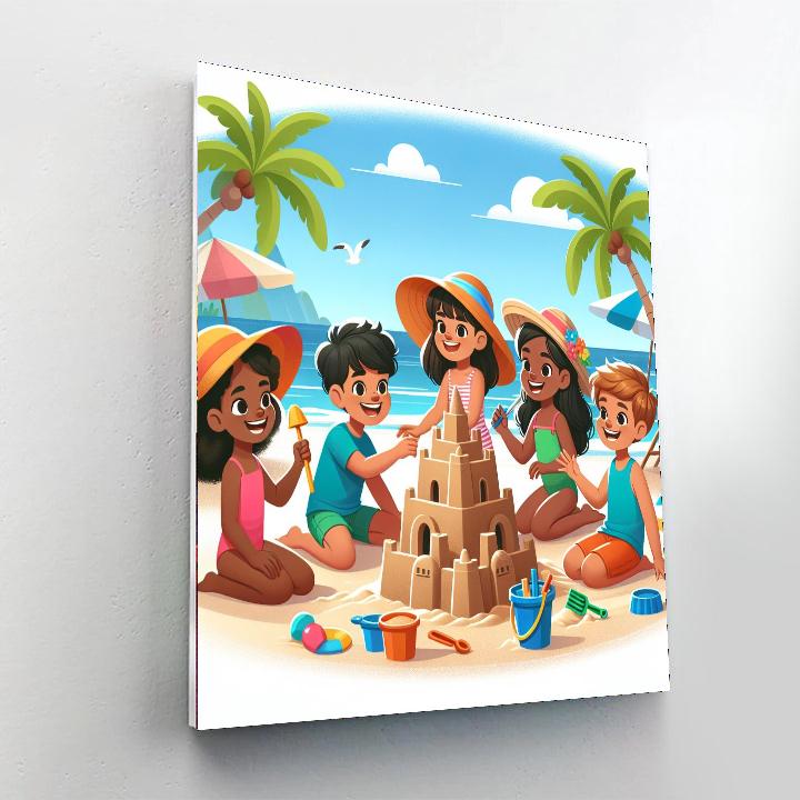 Sunny Tropical Beach Paint By Numbers Art