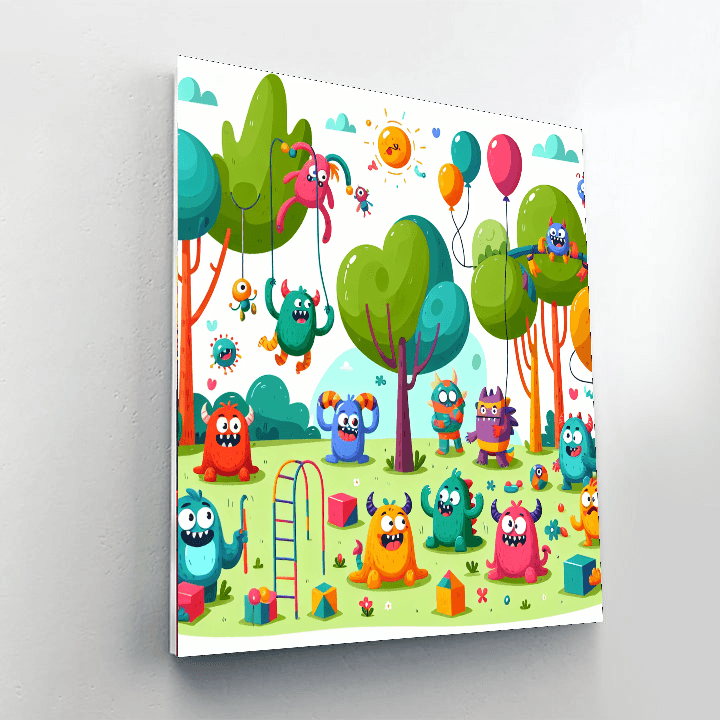 Imaginative Monster Madness Number Painting