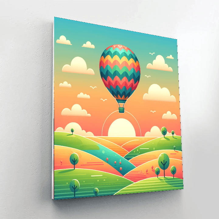 Sky High Hot Air Balloon Paint By Color