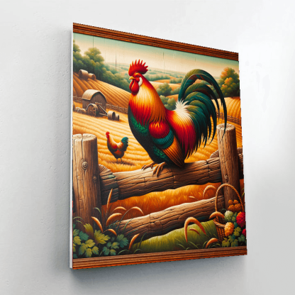 Charming Farmhouse Rooster Numbered Painting Kits
