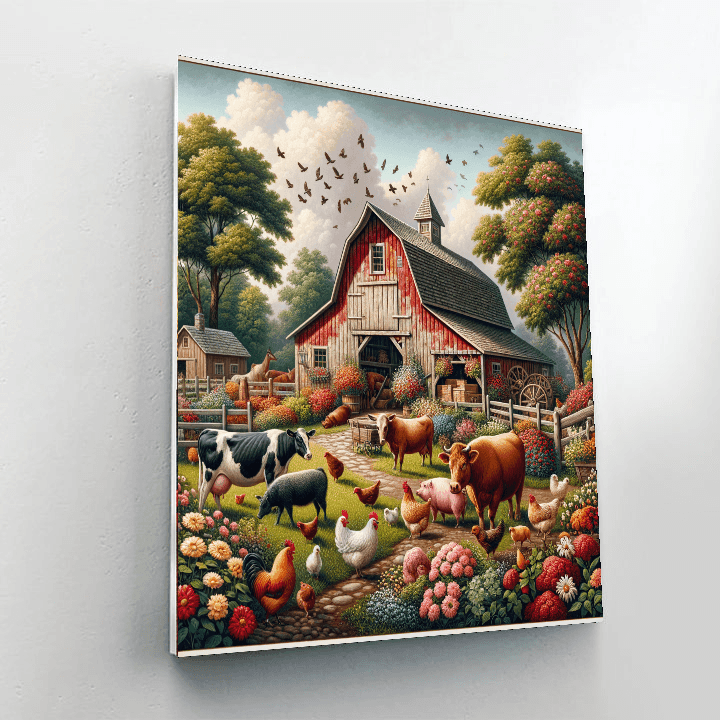 Lively Farmyard Number Painting