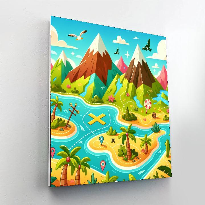 Exciting Treasure Map Paint By Numbers Art