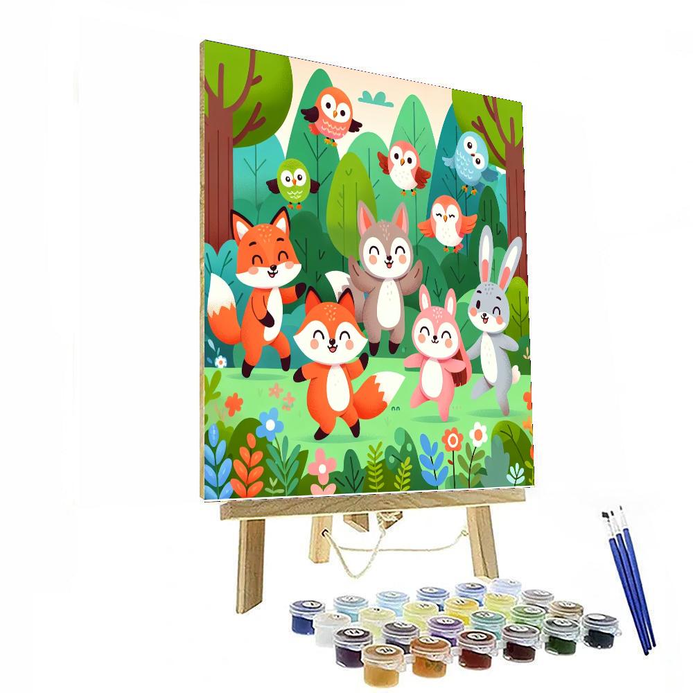 Funky Forest Creatures Number Painting