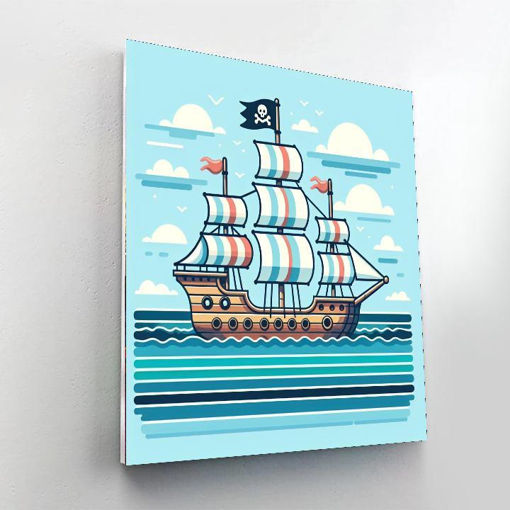 Sailing With The Brave Pirate Numbered Painting Kits