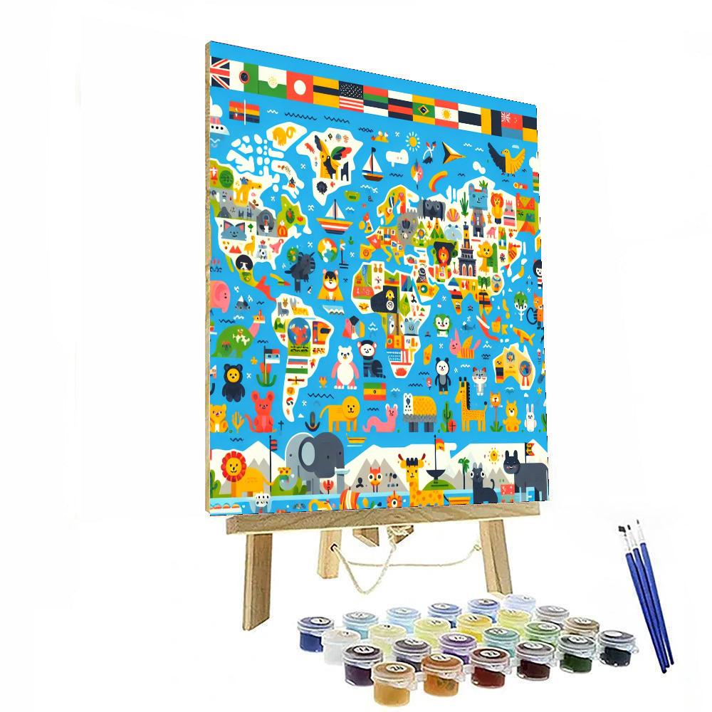 Wonderful World Map Paint By Number