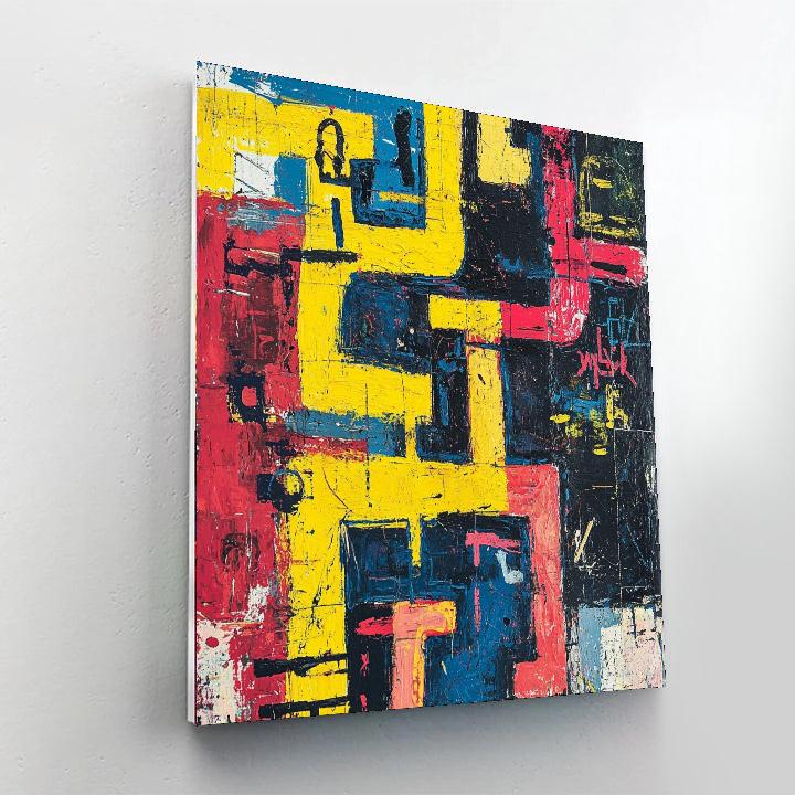 Jean-Michel Basquiat Inspired Symbolic Labyrinth  Paint By Numbers Kits