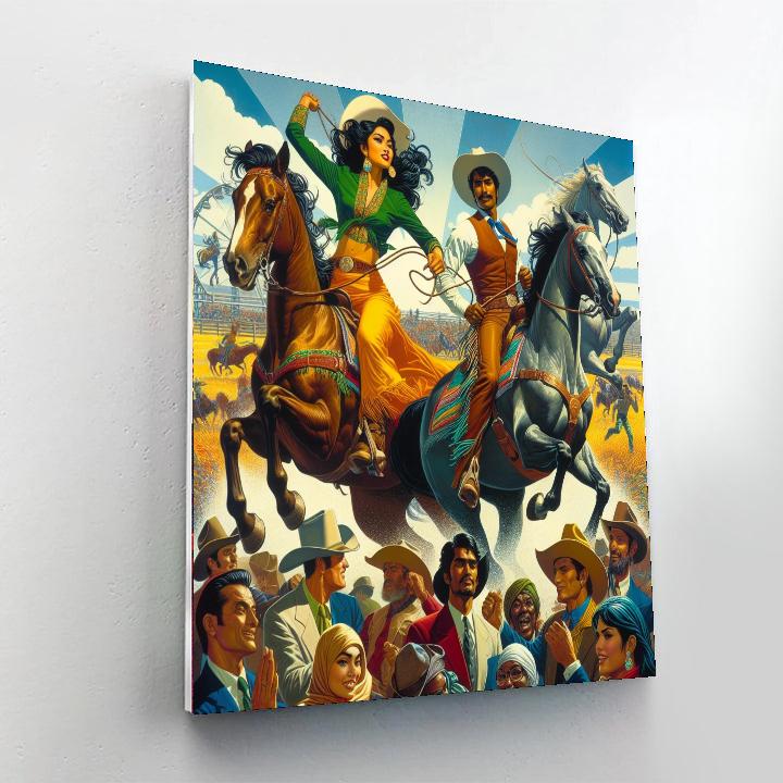 Wild West Rodeo Fun Paint By Numbers Art