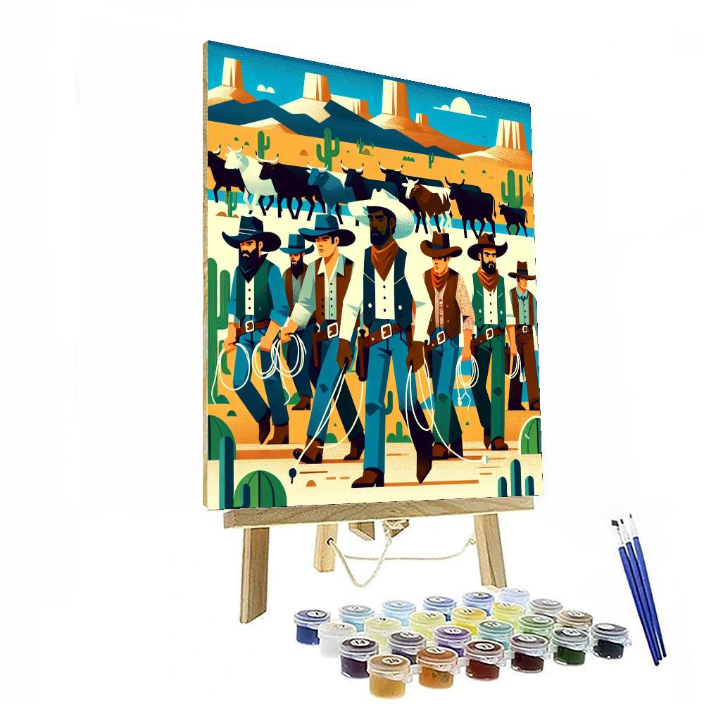 Wild West Cowboy Roundup Painting By Numbers Kit