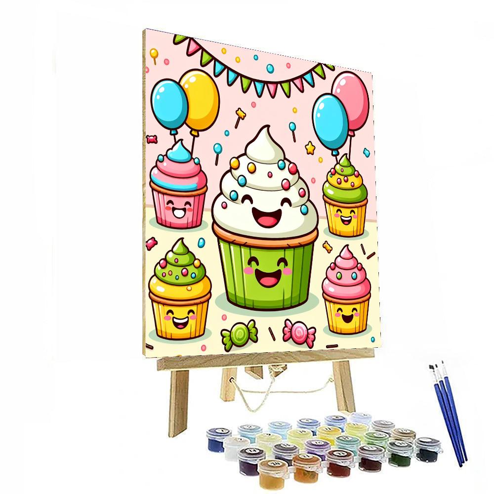 Cheery Cupcake Friends Numbered Painting Kits