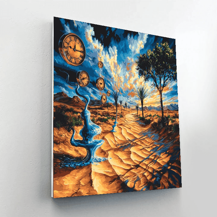 Salvador Dali Inspired Dali's Surreal Desert Mirage  Paint By Numbers Art