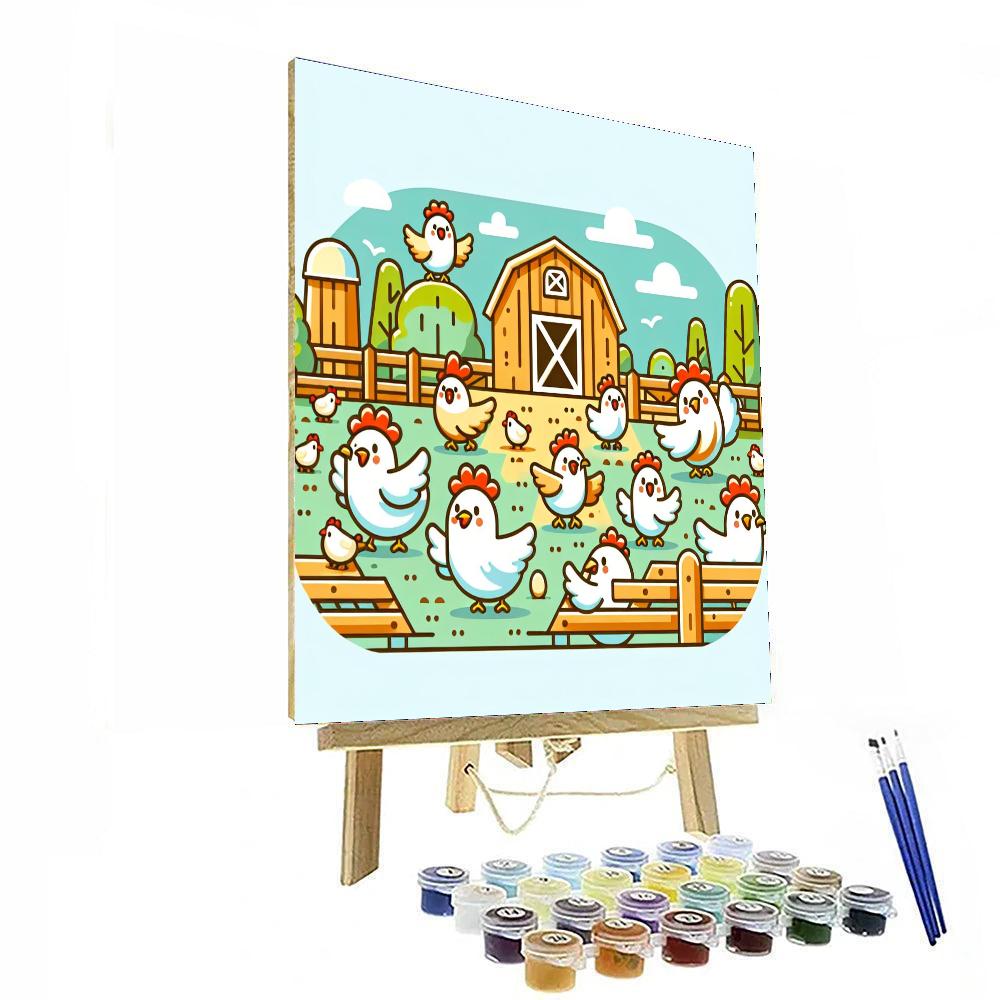 Cheery Chickens Numbered Painting Kits