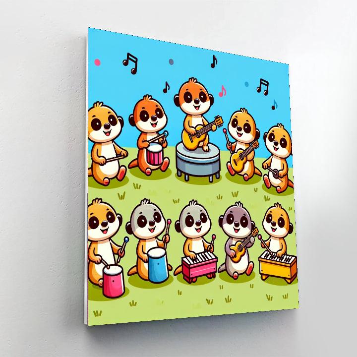 Musical Meerkat Band Paint By Numbers