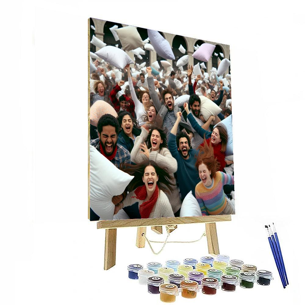 Pillow Fight Day - United States Painting By Numbers Kit