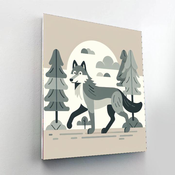 Wise Wolf Wanderer Number Painting