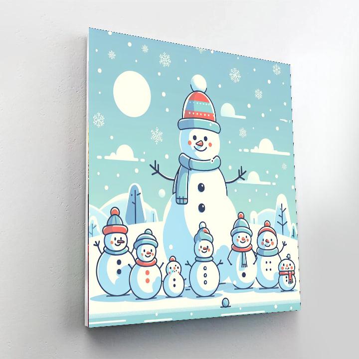 Frosty Snowman Friends Paint By Numbers Art