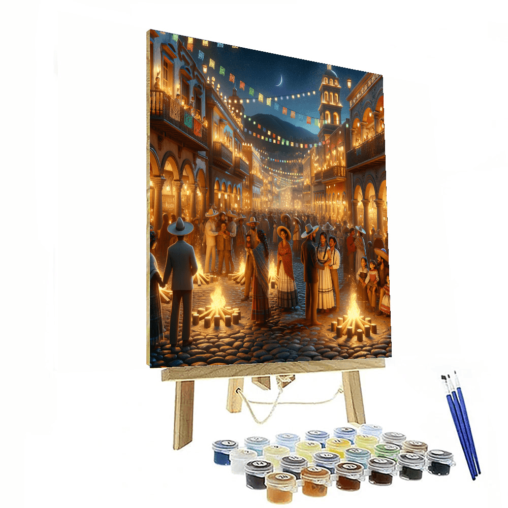 Noche De Las Luminarias - Mexico Numbered Painting Kits