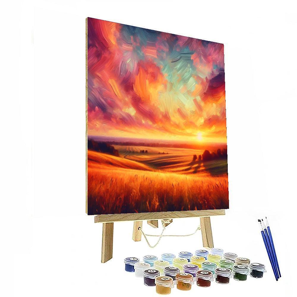 Sunset Meadows Vista Paint By Numbers Art